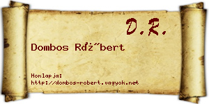 Dombos Róbert névjegykártya