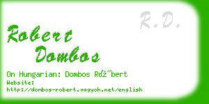 robert dombos business card